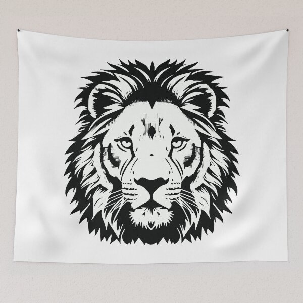 Item preview, Magnificent Lion Head in Black and White designed and sold by Ben-Design-Fr.