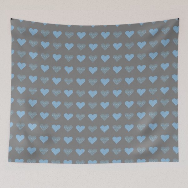Item preview, Boho Hearts - Moody Blues & Grey designed and sold by DigThatPrint.