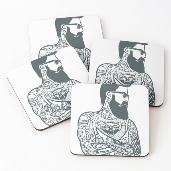 Item preview, Bearded man with body tattoo designed and sold by bayanshop23.