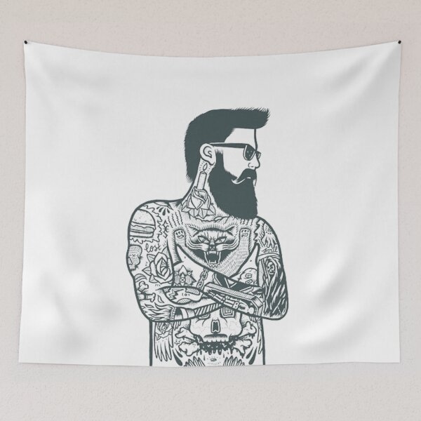 Item preview, Bearded man with body tattoo designed and sold by bayanshop23.
