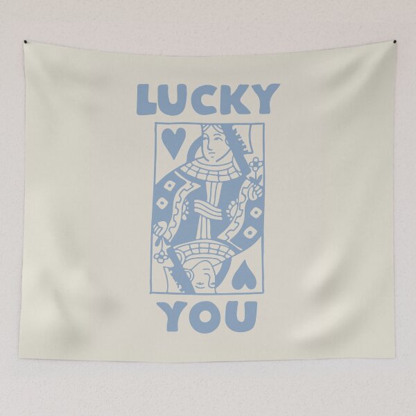 Item preview, Lucky You Trendy Retro Art Light Blue designed and sold by ZenArtAesthetic.