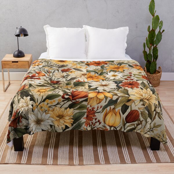 Item preview, Early Fall Flowers—a checker board of Watercolor Autumn Floral Patterns designed and sold by ignasirus.