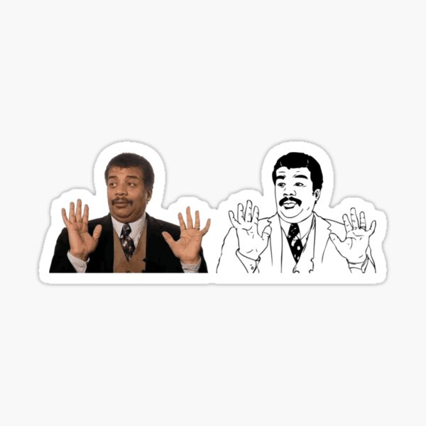 Neil deGrasse Tyson and his friend Sticker