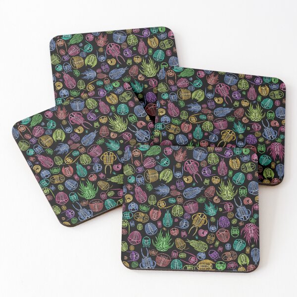 Item preview, Trilobite Pattern (square, rainbow/multicolor & black) designed and sold by EmiliaMoscovich.