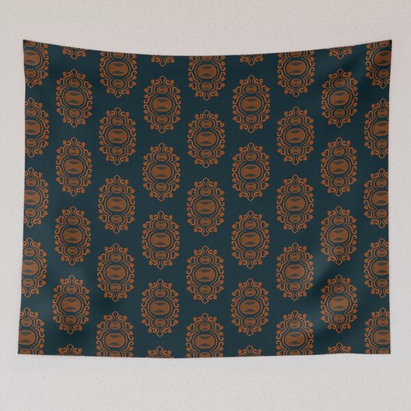 Item preview, Victorian Monkey Pox (orange & teal) designed and sold by PaganArtisan.