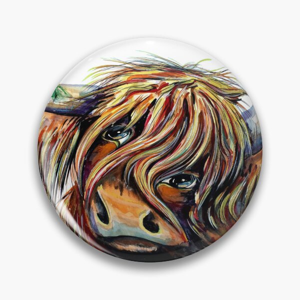 Item preview, Highland cow, edited watercolour painting by Marina Daniluka designed and sold by MariDaniArt.