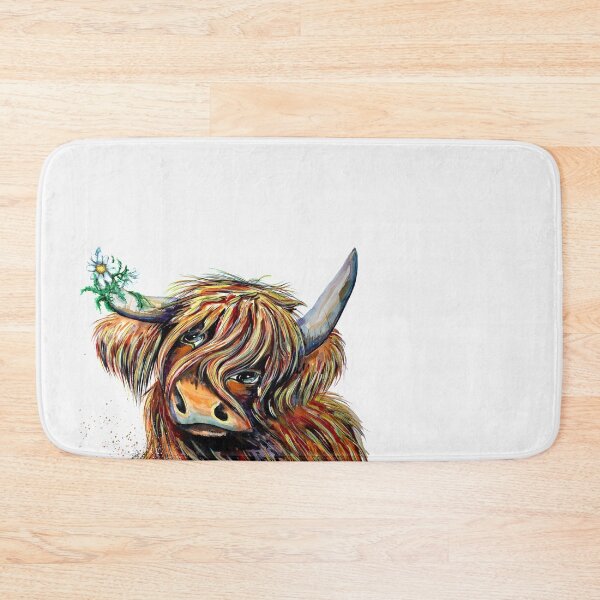 Item preview, Highland cow, edited watercolour painting by Marina Daniluka designed and sold by MariDaniArt.