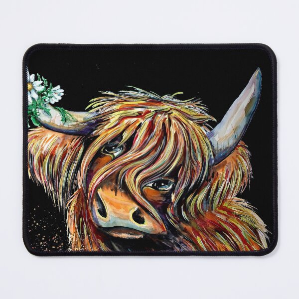 Item preview, Highland cow, edited watercolour painting by Marina Daniluka designed and sold by MariDaniArt.