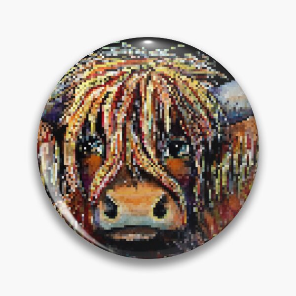 Item preview, Highland cow, edited watercolour painting by Marina Daniluka, pixels designed and sold by MariDaniArt.