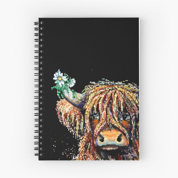 Item preview, Highland cow, edited watercolour painting by Marina Daniluka, pixels designed and sold by MariDaniArt.