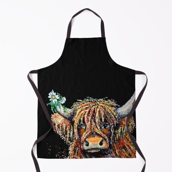 Item preview, Highland cow, edited watercolour painting by Marina Daniluka, pixels designed and sold by MariDaniArt.