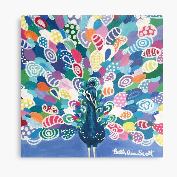 Rainbow Peacock Metal Print