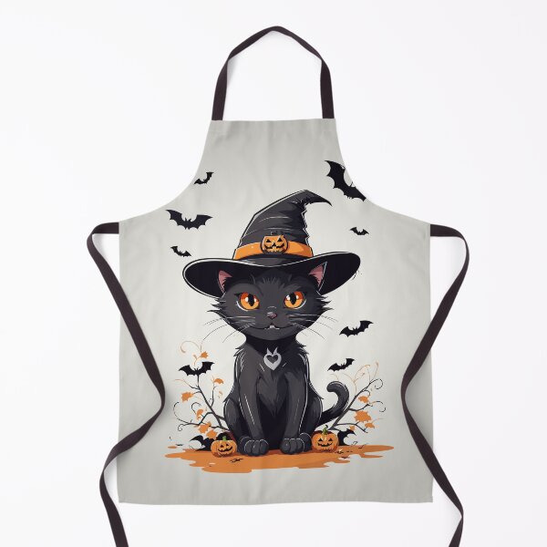 Item preview, Enchanting Halloween Charm: Cute Black Cat with Eerie Grins and Flying Bats designed and sold by TrendyArtInk.