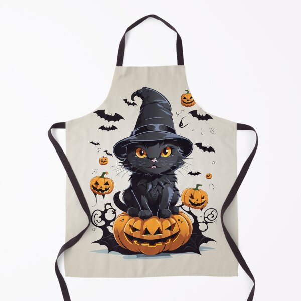 Item preview, Enchanting Halloween Charm: Cute Black Cat with Eerie Grins and Flying Bats designed and sold by TrendyArtInk.
