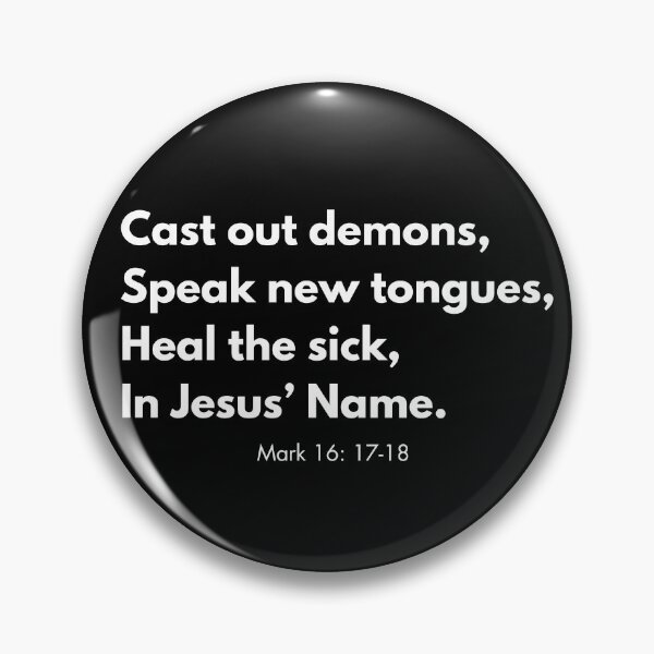 Item preview, Mark 16:17-18 White Text designed and sold by RareDelights.