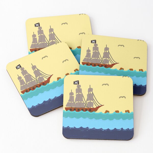 Item preview, Pirate boat’s in ocean designed and sold by Riouxdrawz.