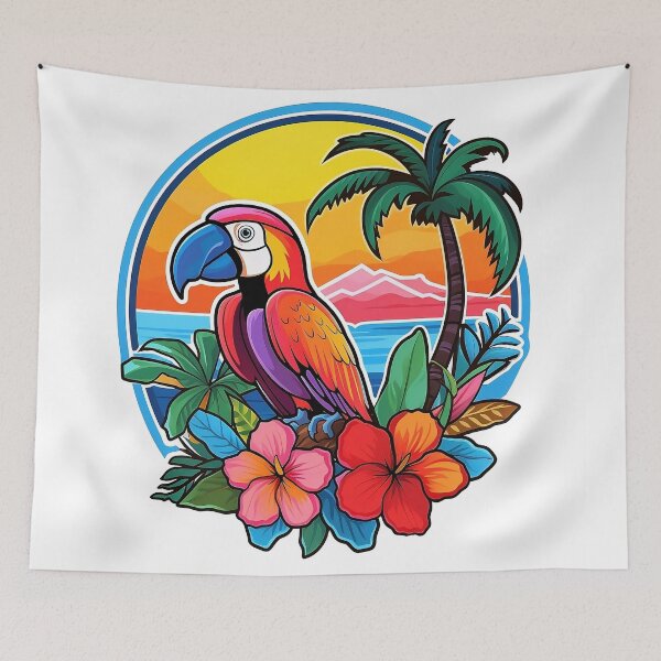 Item preview, Colorful Tropical Macaw Parrot Bird designed and sold by Lamarcy.