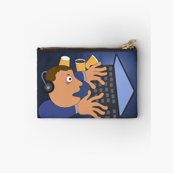 Item preview, Office man overworked on computer with blue light screen. designed and sold by Nalidsa Sukprasert.