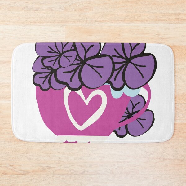 Item preview, Big, Bright, Bold and Beautiful Pink Heart Cup of Purple Flowers designed and sold by Victoria Rose.