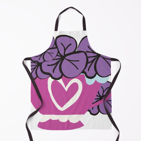 Item preview, Big, Bright, Bold and Beautiful Pink Heart Cup of Purple Flowers designed and sold by Victoria Rose.