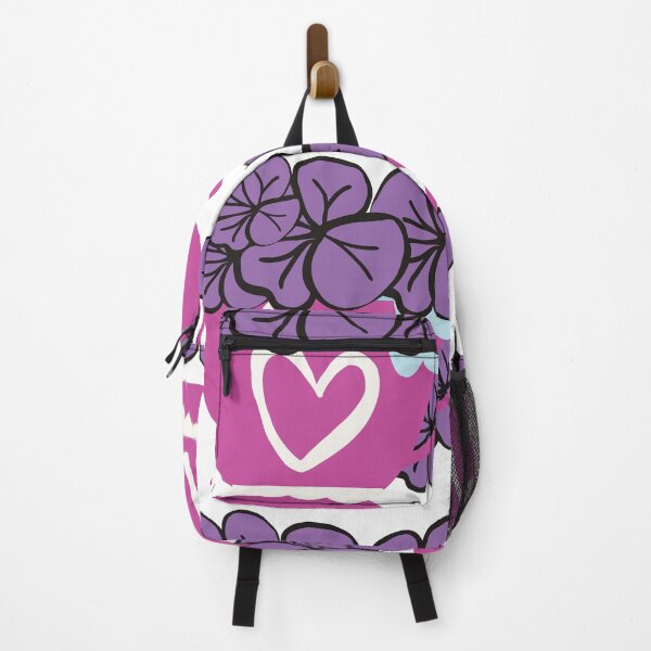 Item preview, Big, Bright, Bold and Beautiful Pink Heart Cup of Purple Flowers designed and sold by Victoria Rose.