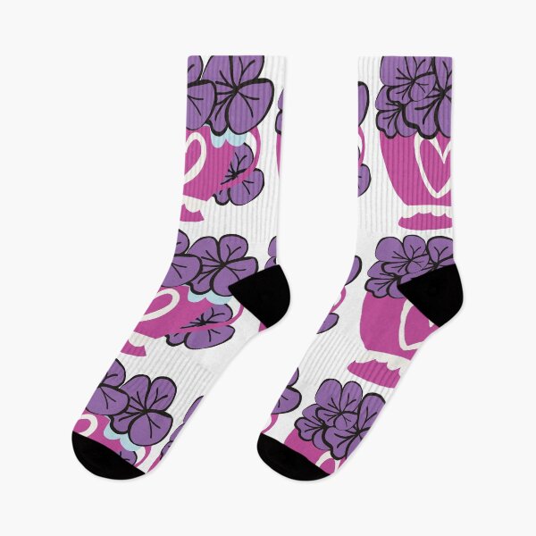Item preview, Big, Bright, Bold and Beautiful Pink Heart Cup of Purple Flowers designed and sold by Victoria Rose.