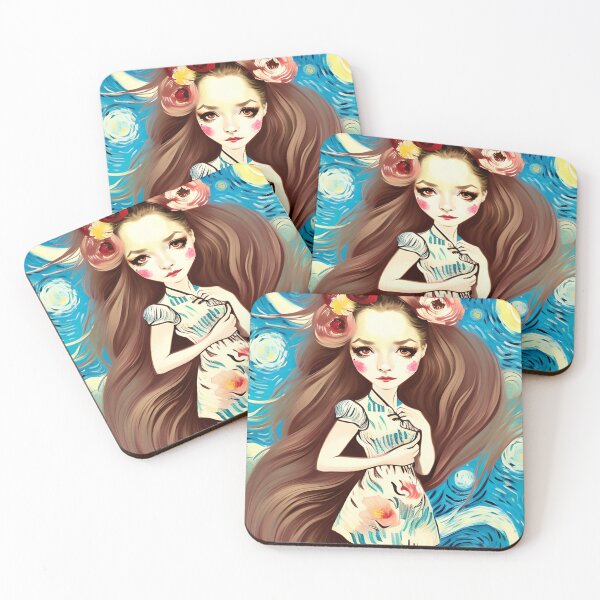 Item preview, Beautiful girl in starry nigth with spring vibes designed and sold by Blue-Fall.