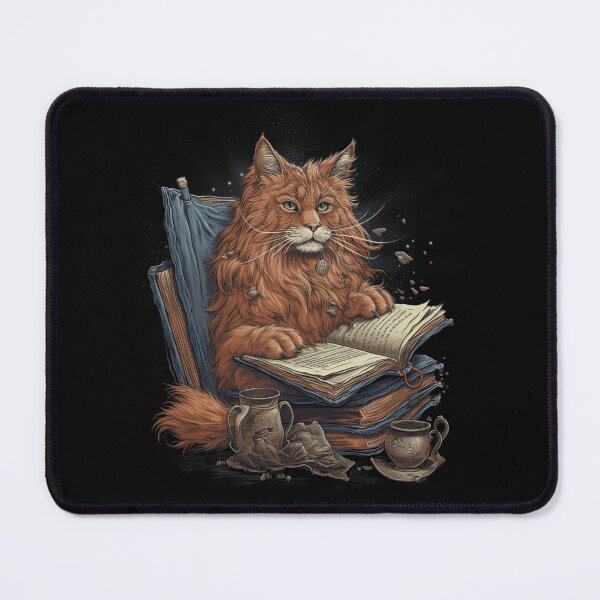 Item preview, Mainecoon Cat Reading Book Funny Art designed and sold by art1129.
