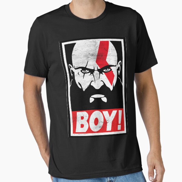 Vista previa del artículo con la obra «Retro God of War Boy con Kratos», diseñado y vendido por StewedEllis.