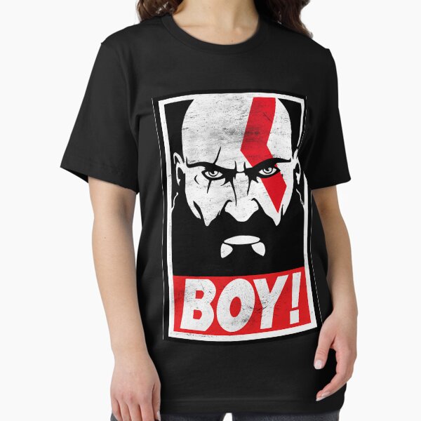 Vista previa del artículo con la obra «Retro God of War Boy con Kratos», diseñado y vendido por StewedEllis.