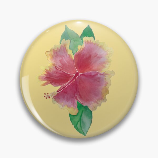 Item preview, Yellow Tequila Sunrise Hibiscus Flower Water Colour Painting designed and sold by Pieretto.