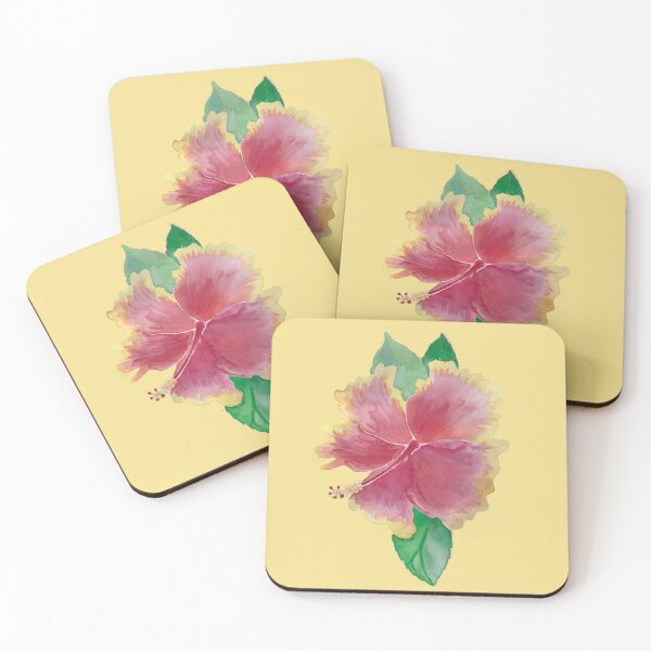 Item preview, Yellow Tequila Sunrise Hibiscus Flower Water Colour Painting designed and sold by Pieretto.