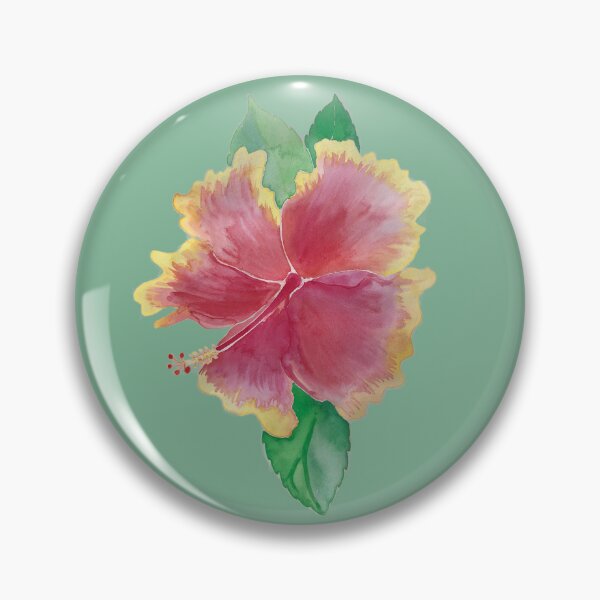 Item preview, Light Green Tequila Sunrise Hibiscus Flower Water Colour Painting designed and sold by Pieretto.