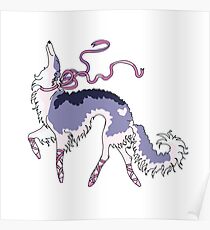 Ballet Ribbon Borzoi Poster
