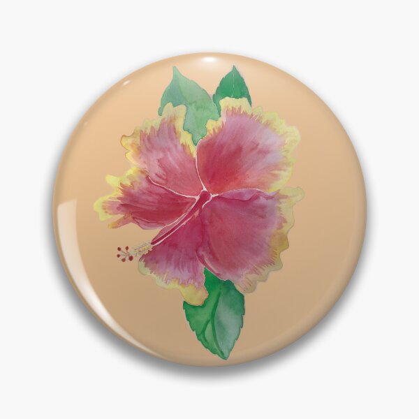 Item preview, Soft Orange Tequila Sunrise Hibiscus Flower Water Colour Painting designed and sold by Pieretto.