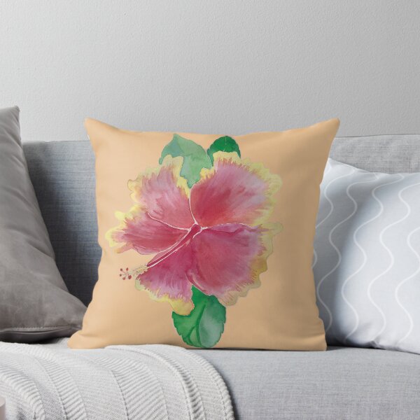 Item preview, Soft Orange Tequila Sunrise Hibiscus Flower Water Colour Painting designed and sold by Pieretto.