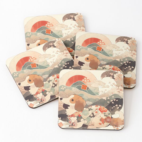 Item preview, Japanese Woodblock Style Dachshund Dog  designed and sold by BlvckSky.