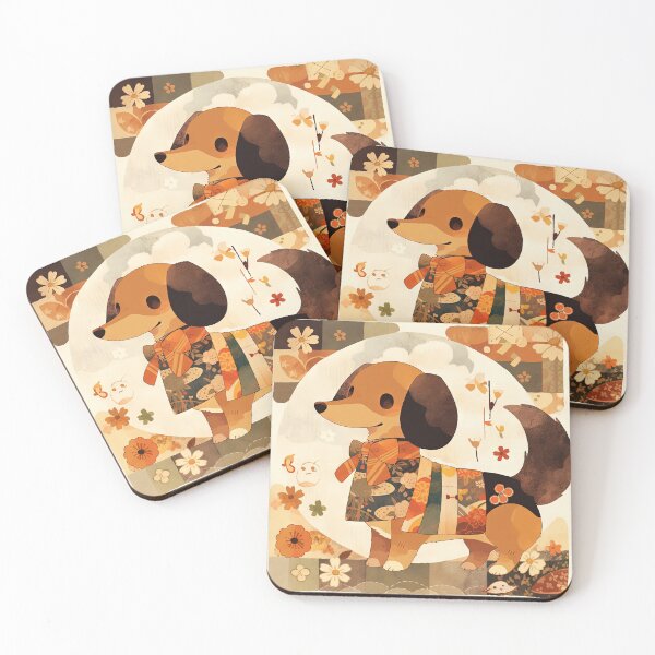 Item preview, Japanese Woodblock Style Dachshund Dog designed and sold by BlvckSky.