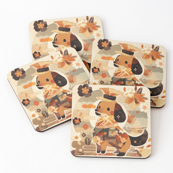 Item preview, Japanese Woodblock Style Dachshund Dog designed and sold by BlvckSky.