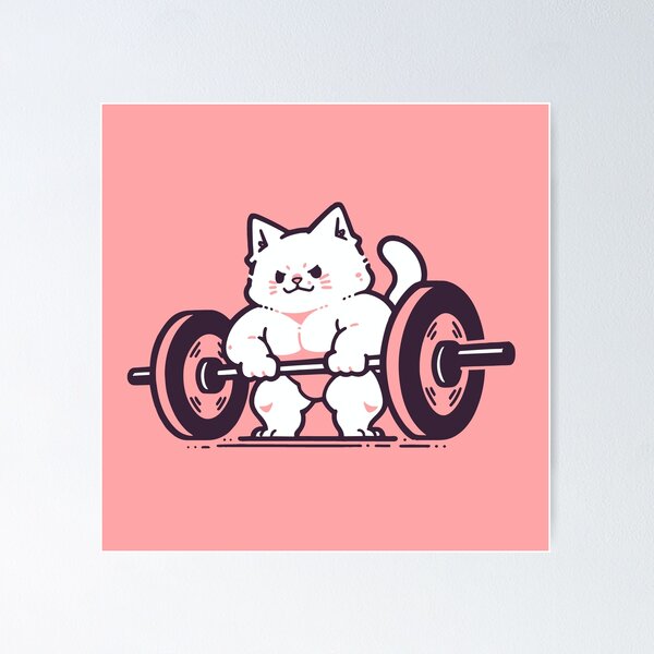 Item preview, Pink Cat Deadlift Bodybuilder designed and sold by SweetClicks123.
