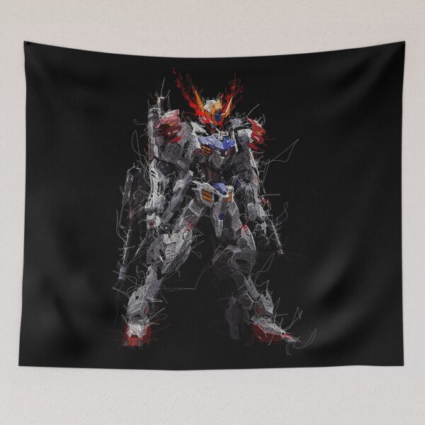 Item preview, Gundam Barbatos Lupus iron Blooded Orphans Scribble Artwork awesome designed and sold by ClothesGrapeCa.
