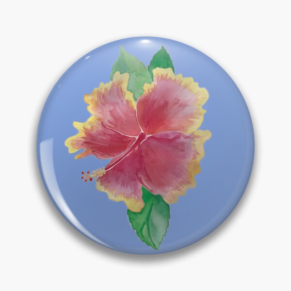 Item preview, Blue Tequila Sunrise Hibiscus Flower Water Colour Painting designed and sold by Pieretto.