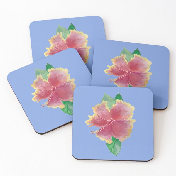 Item preview, Blue Tequila Sunrise Hibiscus Flower Water Colour Painting designed and sold by Pieretto.