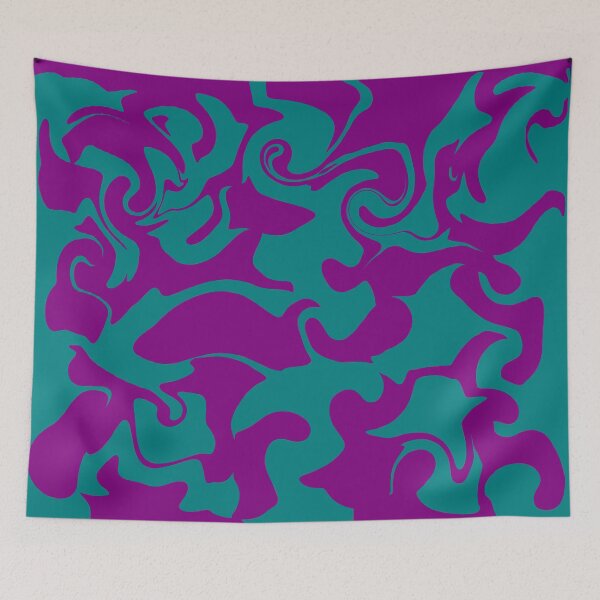 Artikelvorschau, Purpurroter Knickenten-Türkis und Aqua Green Abstract Art Pattern Design entworfen und verkauft von Geo Artwork.