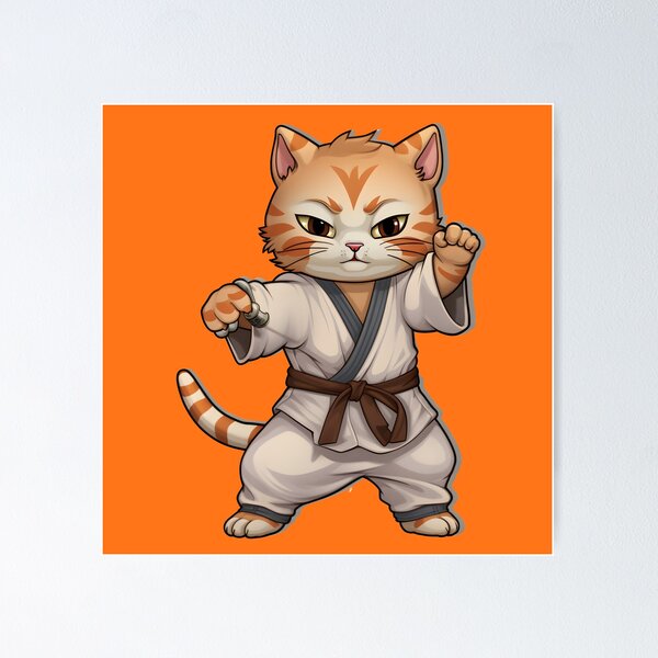 Item preview, Whiskered Warriors: Adorable Cat Martial Artistry in Cartoon Isolation designed and sold by AlienSkinEyes.