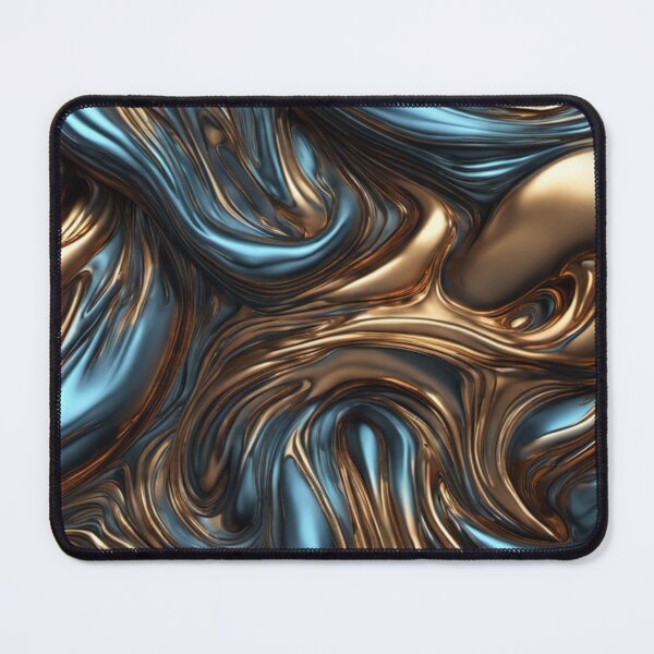 Item preview, Abstract Liquid Metal Blue and Gold designed and sold by calibrit.