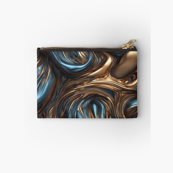 Item preview, Abstract Liquid Metal Blue and Gold designed and sold by calibrit.