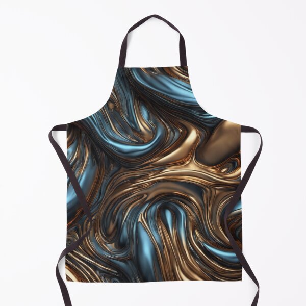 Item preview, Abstract Liquid Metal Blue and Gold designed and sold by calibrit.