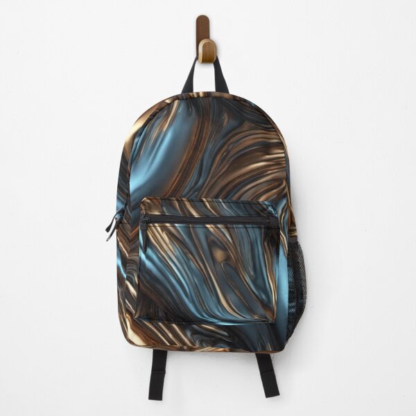 Item preview, Abstract Liquid Metal Blue and Gold designed and sold by calibrit.
