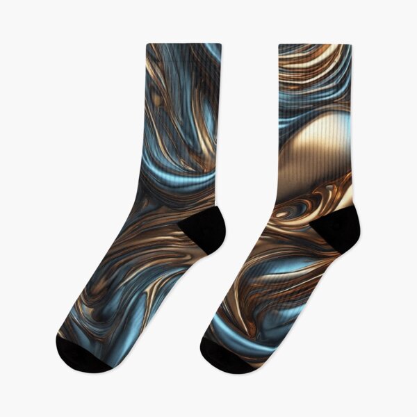 Item preview, Abstract Liquid Metal Blue and Gold designed and sold by calibrit.